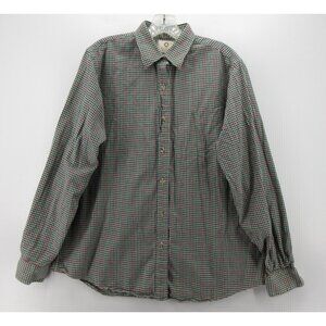 VINTAGE Viyella Top Large Wool Blend Shirt Button Up Gingham Plaid